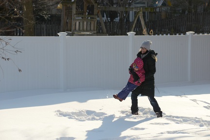 Erynn throwing Greta into the snow6
